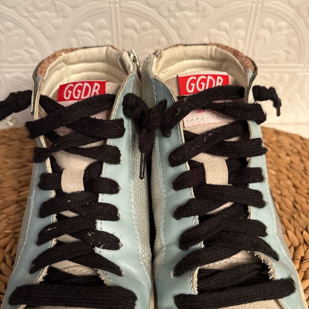 Golden Goose Light Blue, Silver, Pink High-Top Sneakers - Picture 7 of 7